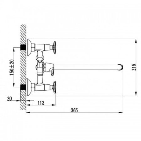 Смеситель для ванны Kaiser Crystal 28155 универсальный Хром 