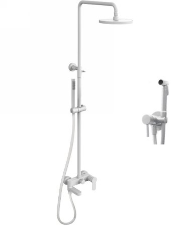 Душевой комплект Paffoni Light KITZCOL636BO110 из душевой системы с гигиеническим душем Белый матовый 