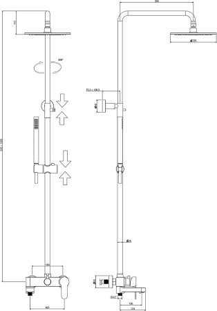 Душевой комплект Paffoni Light KITZCOL636BO110 из душевой системы с гигиеническим душем Белый матовый 