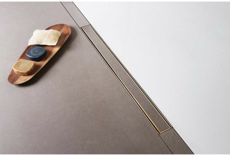 Душевой лоток Berges B1 Keramik 600 092117 с решеткой Золото глянец 