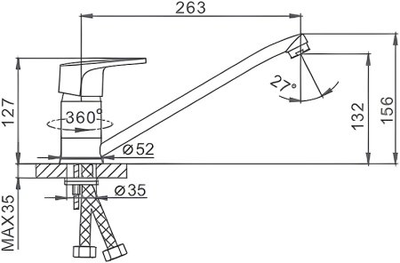 Смеситель для кухни Frap H50 F4250 Хром 