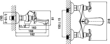 Смеситель D&K Documenta Hessen DA1213201 для ванны с душем 
