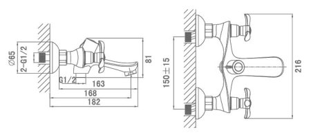Смеситель D&K Documenta Hessen DA1213201 для ванны с душем 