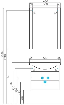 Тумба под раковину Aquaton Ария 65 М 1A123301AA010 подвесная Белая 