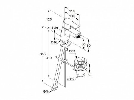 Смеситель для биде Kludi Pure&Easy 375330565 