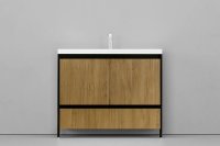 Тумба с раковиной напольная VELVEX Klaufs 100.2D.1Y шатанэ-черный