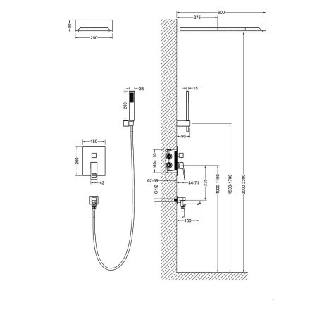Душевой комплект Timo Briana SX-7119/03SM черный 