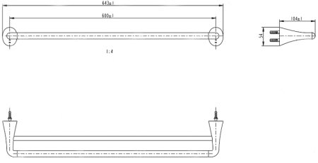 Полотенцедержатель Melana MLN-803002 двойной Сатин 