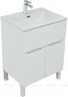 Тумба с раковиной Aquanet Алвита New 60 1 ящик, 2 дверцы, белый матовый