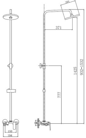 Душевая система Haiba HB24804 Белый Хром 