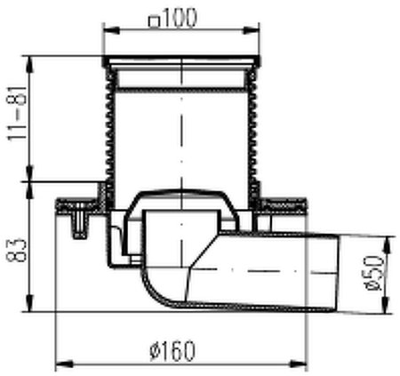 Душевой трап Azario AZ-411 L с решеткой Sun 