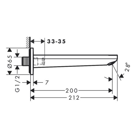 Излив Hansgrohe Rebris S 72430670 на ванну черный 