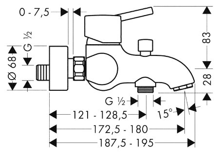 Смеситель Hansgrohe Talis S 32420000 для ванны с душем 