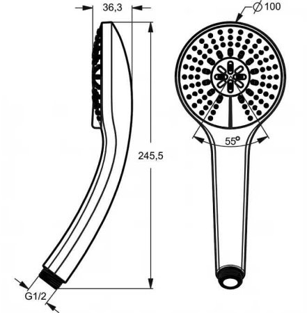 Ручной душ Ideal Standard Ideal Rain Soft B9403AA Хром 