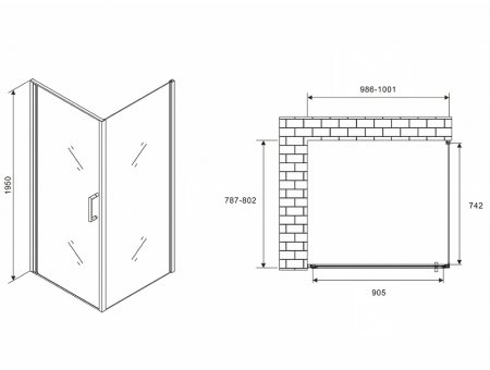 Душевой уголок Abber Sonnenstrand 100х80 AG04100M-S80M профиль Хром стекло матовое 