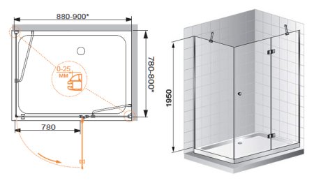 Душевой уголок Cezares Verona AH1 120/100 C Cr 