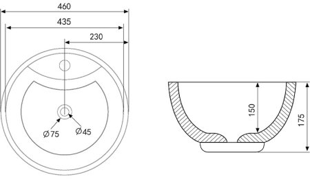 Раковина Abber Bequem 46 AC2101MB Черная матовая 