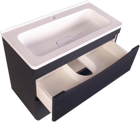 Тумба под раковину Style Line Бергамо 70 СС-00002321 подвесная Черная антискрейч 
