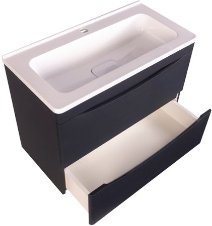 Тумба под раковину Style Line Бергамо 70 СС-00002321 подвесная Черная антискрейч 