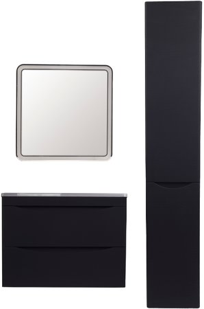 Тумба под раковину Style Line Бергамо 70 СС-00002321 подвесная Черная антискрейч 