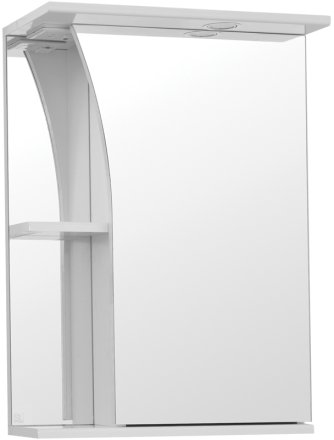 Зеркальный шкаф Style Line Эко стандарт Виола 50 С с подсветкой Белый глянец 