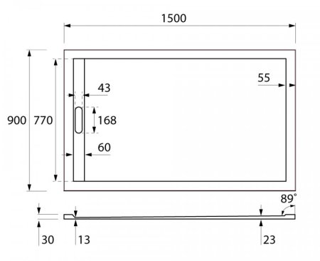 Поддон для душа Cezares TRAY-AS-AH 150х90 искусственный мрамор 