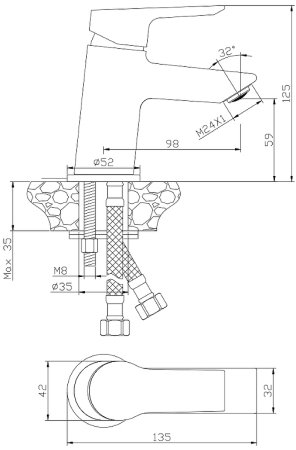 Смеситель для раковины Olive's Sevilla 20100SV Хром 