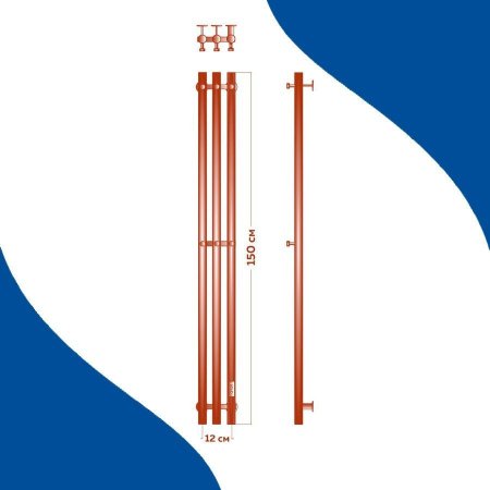 Полотенцесушитель электрический (I-образный) Маргроид Inaro III M0058, 15x150 см 