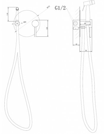Гигиенический душ со смесителем Abber Emotion AF8826 Хром 