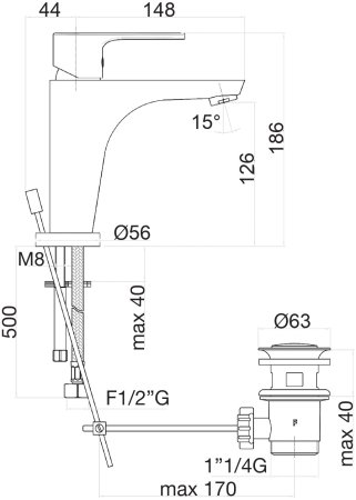 Смеситель для раковины Fiore KERA 88BB5515, белый 