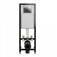 Инсталляция для унитаза Cersanit Leon S-IN-BLACK-Cg-w с кнопкой смыва