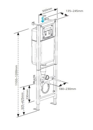 Инсталляция для унитаза Cersanit Leon S-IN-BLACK-Cg-w с кнопкой смыва 