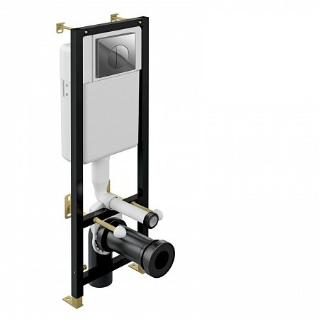 Инсталляция для унитаза Cersanit Leon S-IN-BLACK-Cg-w с кнопкой смыва 