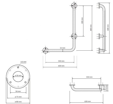 Поручень Bemeta Help program 301112072 левый 