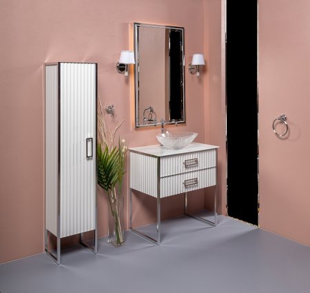 Зеркало Boheme Armadi Art Monaco 70 566-WCR с подсветкой Белый глянец Хром 