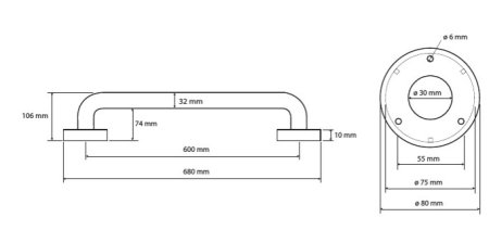 Поручень Bemeta Help program 301100604 белый, матовый 
