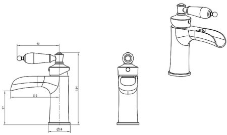 Смеситель для раковины Boheme Vogue 211-BSW Золото 