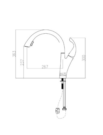 Смеситель однорычажный для кухни SATIN/MATTE HAIBA HB70180-5 сатин 