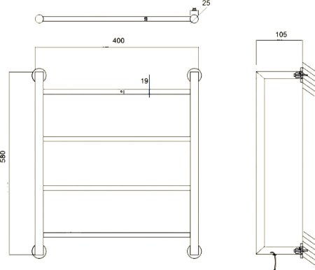 Полотенцесушитель электрический Zorg AZR HT-08 BR бронза 