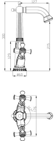 Смеситель Zorg Antic A 6010U-BR для раковины 