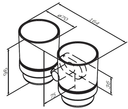 Стакан для зубных щеток AM.PM Sense L A74343400 Хром 