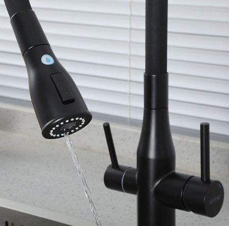 Смеситель для кухни Gappo G4399-66 Черный матовый 