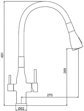 Смеситель для кухни Gappo G4399-66 Черный матовый 