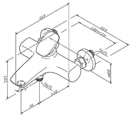 Смеситель для ванны AM.PM Spirit V2.0 F70A10000 Хром 