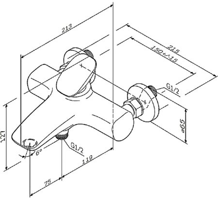 Смеситель для ванны AM.PM Spirit V2.0 F70A10000 Хром 