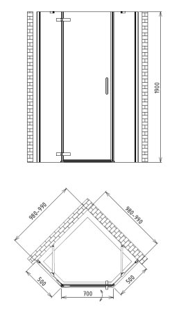 Душевой уголок Gemy Fall Tea S29105 