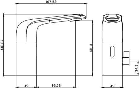 Смеситель для умывальника сенсорный RUSH Tinos (TI3732-11) 