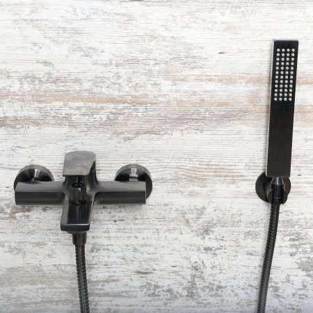 Смеситель WasserKRAFT Wiese 8401 для ванны с душем, оружейная сталь 