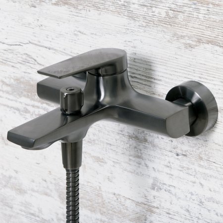 Смеситель WasserKRAFT Wiese 8401 для ванны с душем, оружейная сталь 