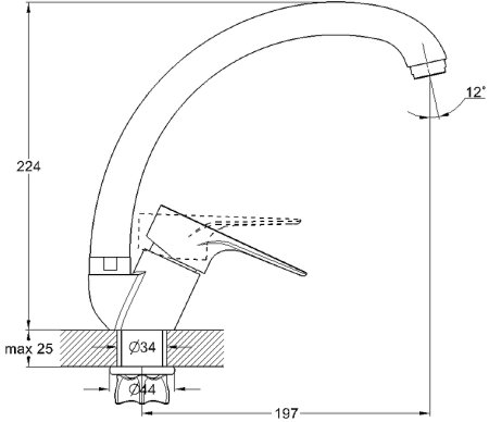 Смеситель для кухни G-Lauf NUD4-A045KT Бронза 